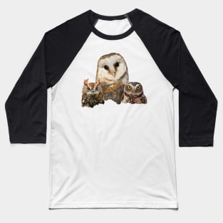 Scops owl, Little Owl and Owl Baseball T-Shirt